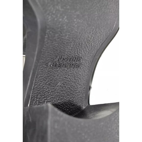 $475 Justine Clenquet Jennie Mary Jane Pump SILVER PLATFORM LEATHER 40 (DB37) - Picture 6 of 7